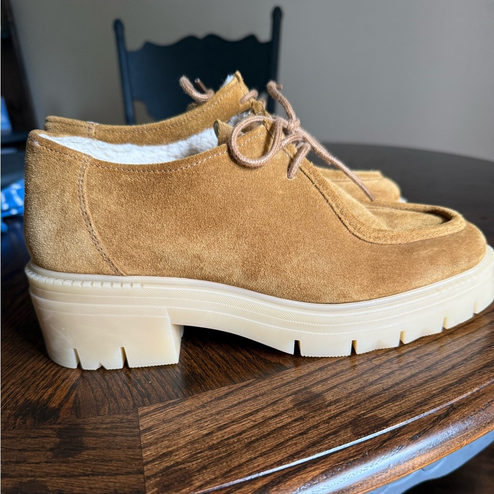 Sezane Markus Platform Derbies Split Leather Loaf… - image 2